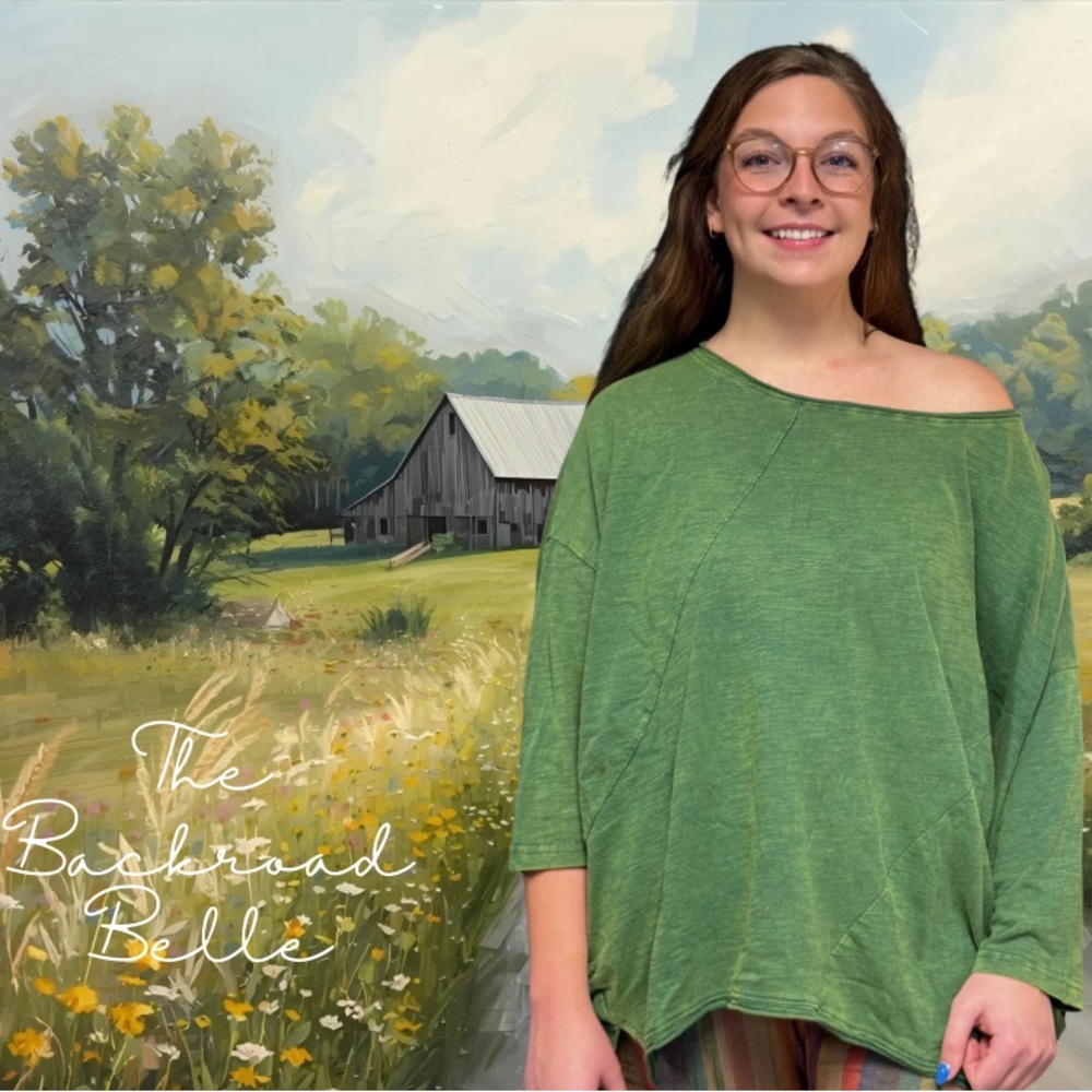 Jaded Gypsy Be Free Top in Vintage Emerald O/S